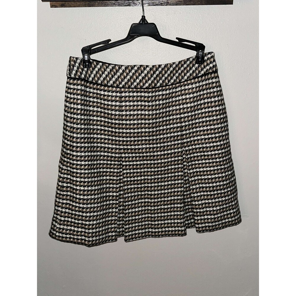 Talbots Wool-Blend Houndstooth A-Line Skirt - Size 4P